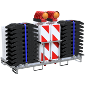 SET | with 10 barrier grids, beacons, base plates and lamps | traffic panel: 36-1NOX2, panel fence: 33520KA2, base plate: 31-1NOX, with film RA2/B